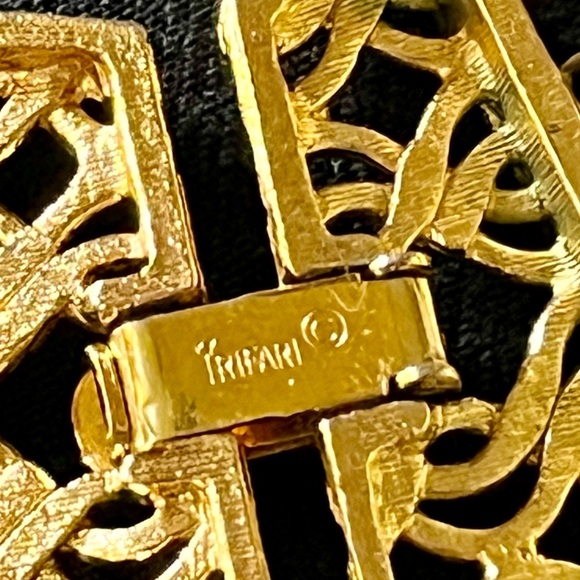 Trifari Gold Five Multi-Layer Necklace Signed 1950’s 1960’s Chain Retro VTG Gift - Picture 7 of 11